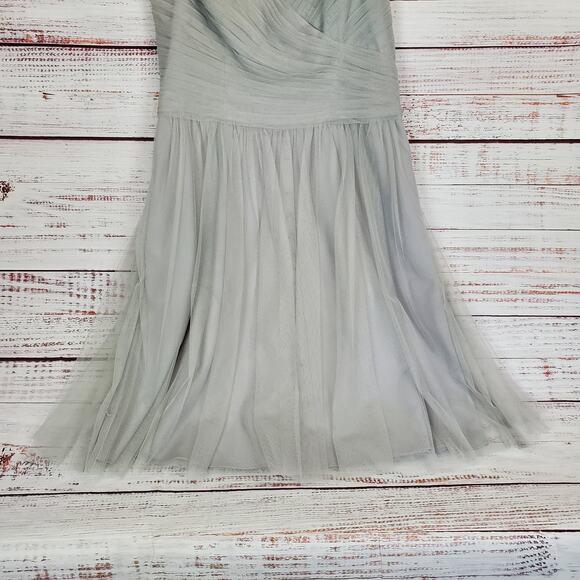 Gather & Gown Knee Length Sz 14 Bridesmaid Fairy Dress Light Gray Tulle Prom Wed - Picture 7 of 15